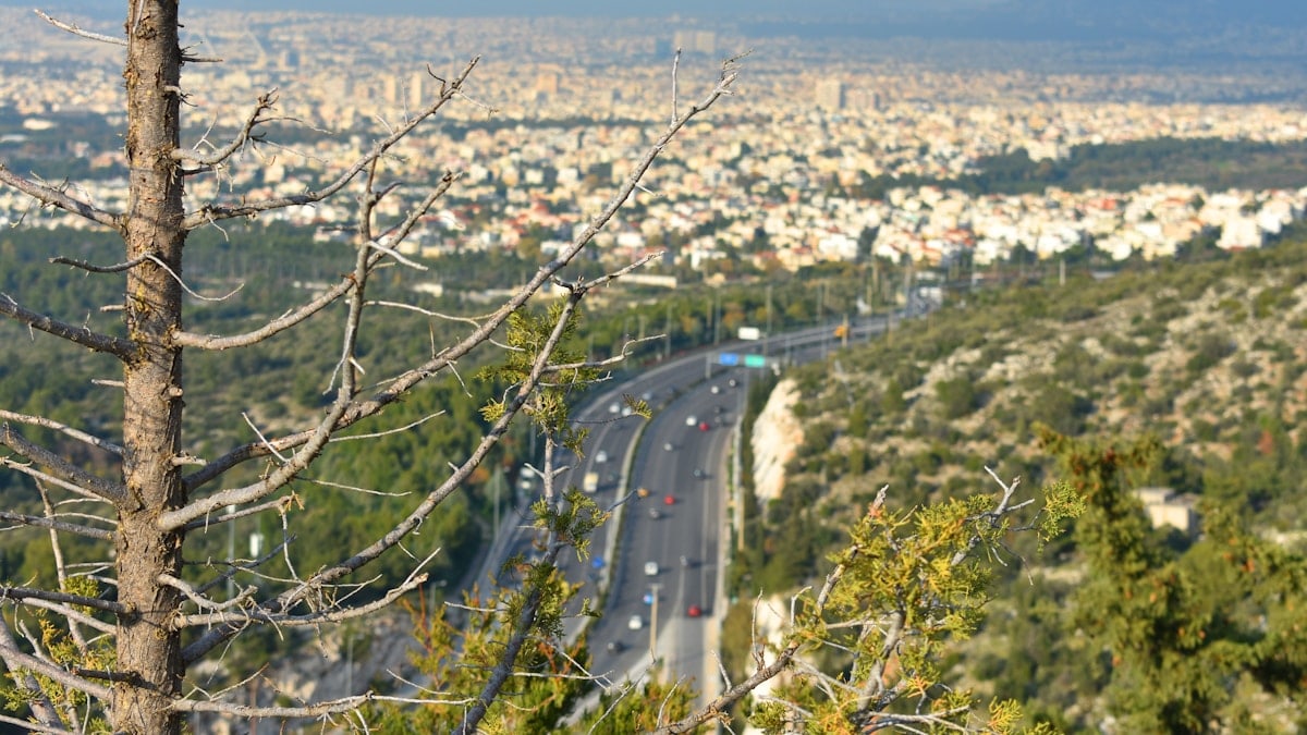 a highway with many cars on it